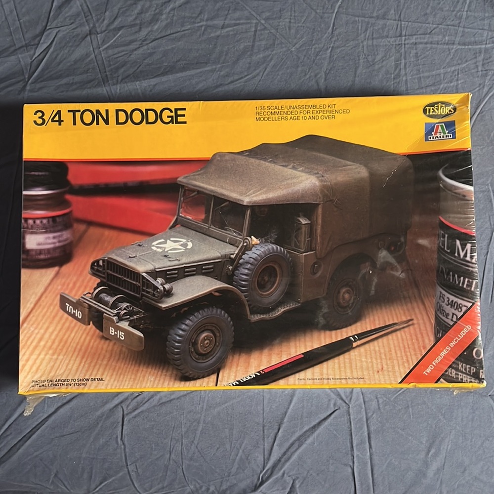 Testors Italeri 3/4 Ton Dodge Truck 1/35 Scale Plastic Model Kit 775, New Sealed